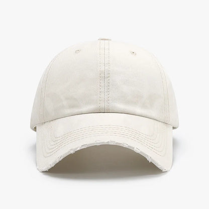 Unique Versatile Fashion Japanese Retro Washed Mixed-Color Ripped Baseball Cap