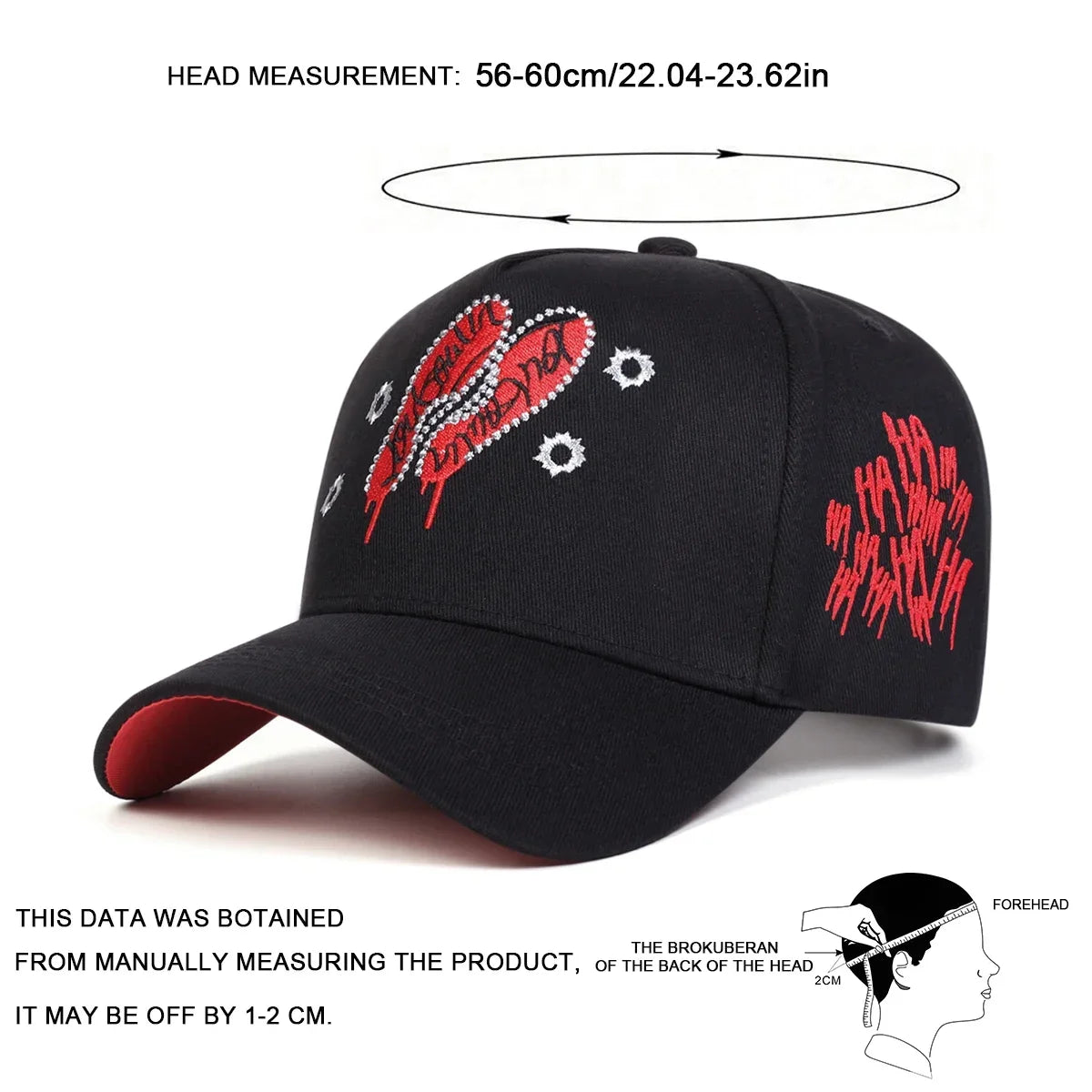 Unisex Footprint Embroidery Baseball Caps Spring and Autumn