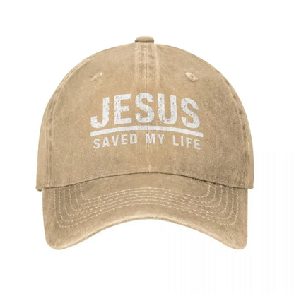 Casual Washed Jesus Saved My Life Ponytail Baseball Cap Dad Spring Summer