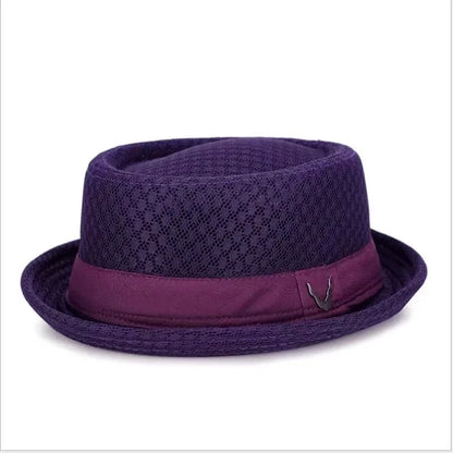 New Breathable Hat England Mesh Flat Straw Hat Retro England Jazz Foldable Sun Hats