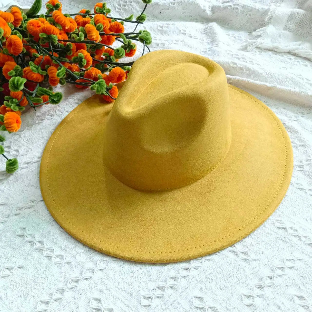 Vegan Suede Fedora Rancher Hats Blank Hats