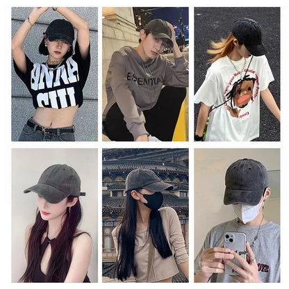 Retro Washed Cotton Baseball Cap Men Women