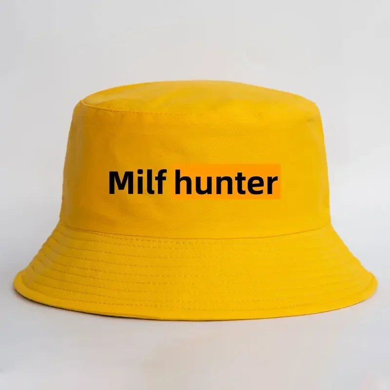Milf Hunter Fisherman Hats Harajuku Panama Cap Daily Cool Casual Lovely Streetwear Bucket Hat
