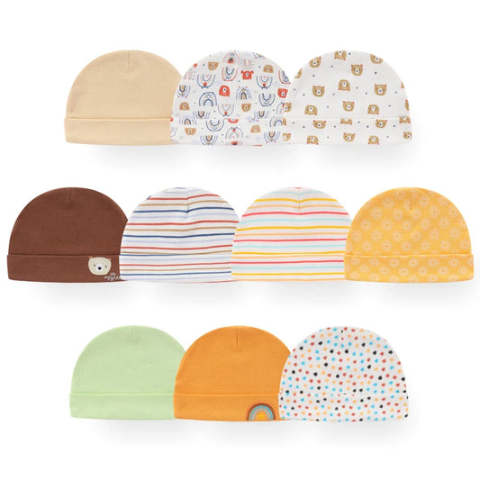 New Born Baby Boy Hats 3/5 Pieces Cotton Baby Girls Hats