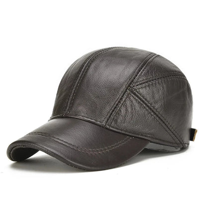 Men's 2026 Casual Real Leather Earflap Cap Men