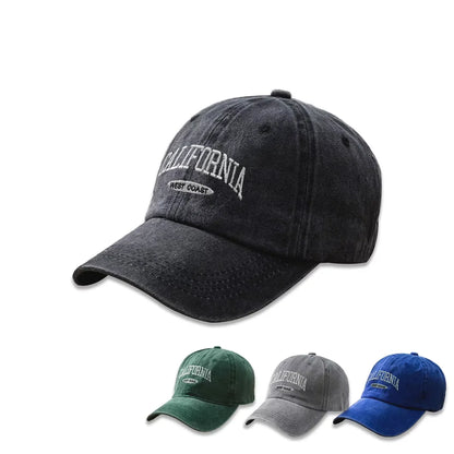 Cotton Retro Vintage Baseball Cap Men Women Denim Embroidered Letters Hat