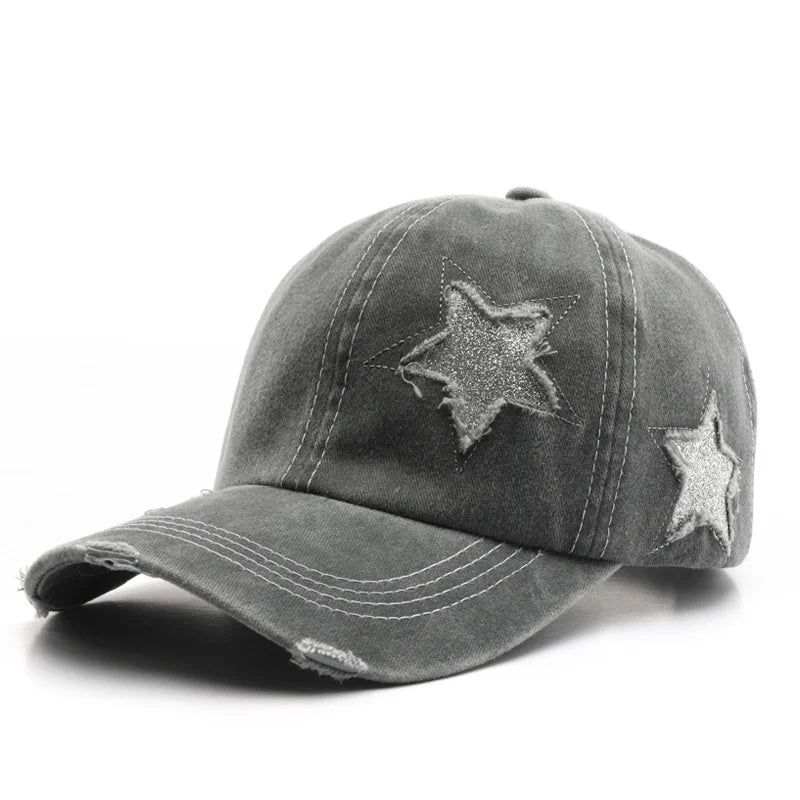 Four Seasons Cotton Star Embroidery Casquette Baseball Cap