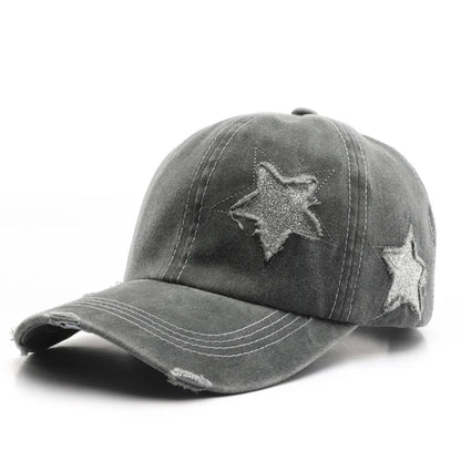 Four Seasons Cotton Star Embroidery Casquette Baseball Cap
