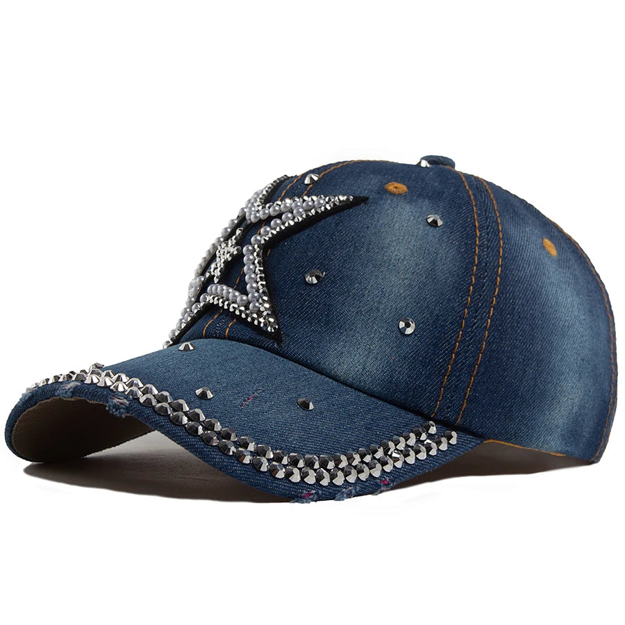 Denim Cloth Baseball Cap Women Fashion Vintage Snapback