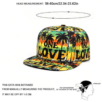 Printed LOVE Coconut Tree Men's Baseball Hat Hip Hop Hat Women's