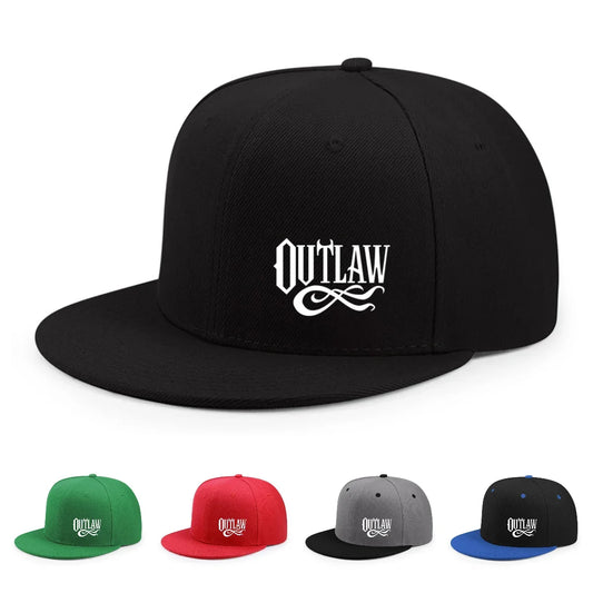 Unisex Outlaw Printed Adjustable Baseball Cap Men's And Women's Flat-Brimmed Cap