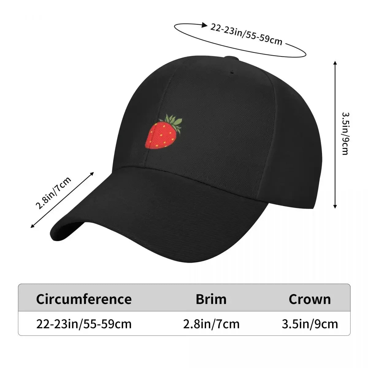 Strawberry Baseball Cap Rugby Sun Cap Beach Hat Women Men