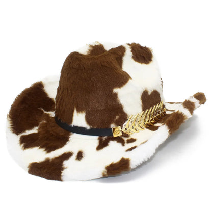 Fedora Hats Cow Print Western Cowboy Hat