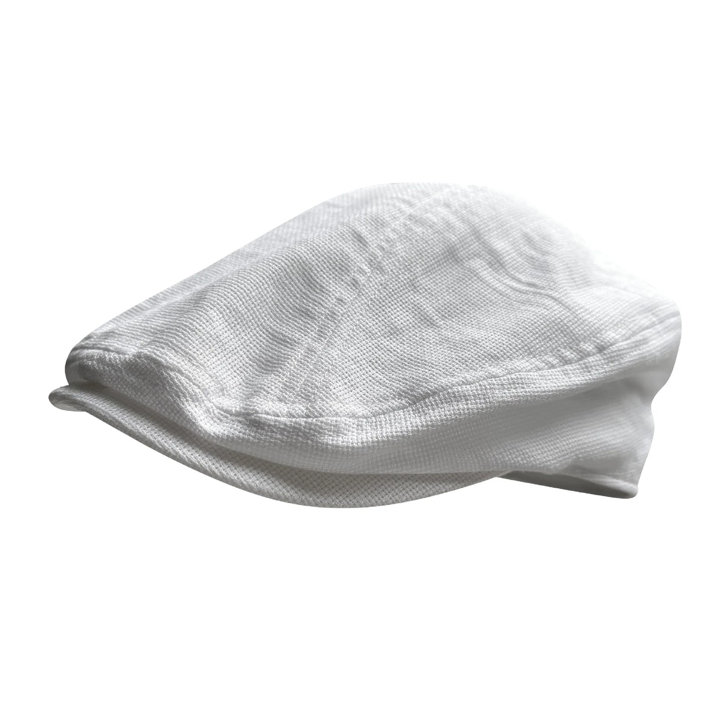 Solid Color Linen Flat Cap Breathable Summer Sun Hat