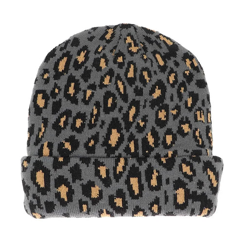 Leopard Print Jacquard Brimless Hat Unisex