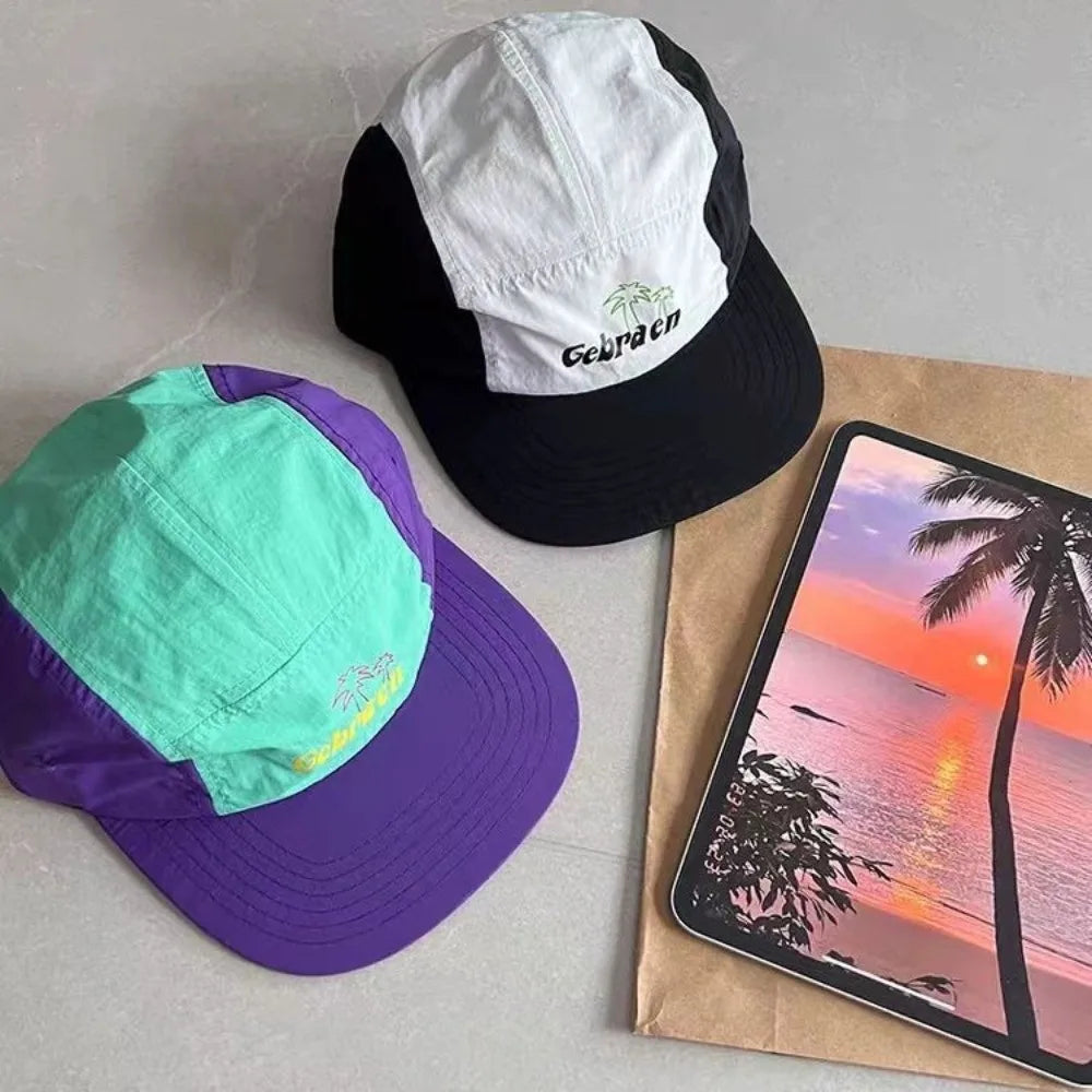 Summer 5-Panel Baseball Cap Flat-Brimmed Breathable Sun Cap