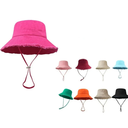 Fringed Solid Color Summer Sunshade Hat Four Seasons