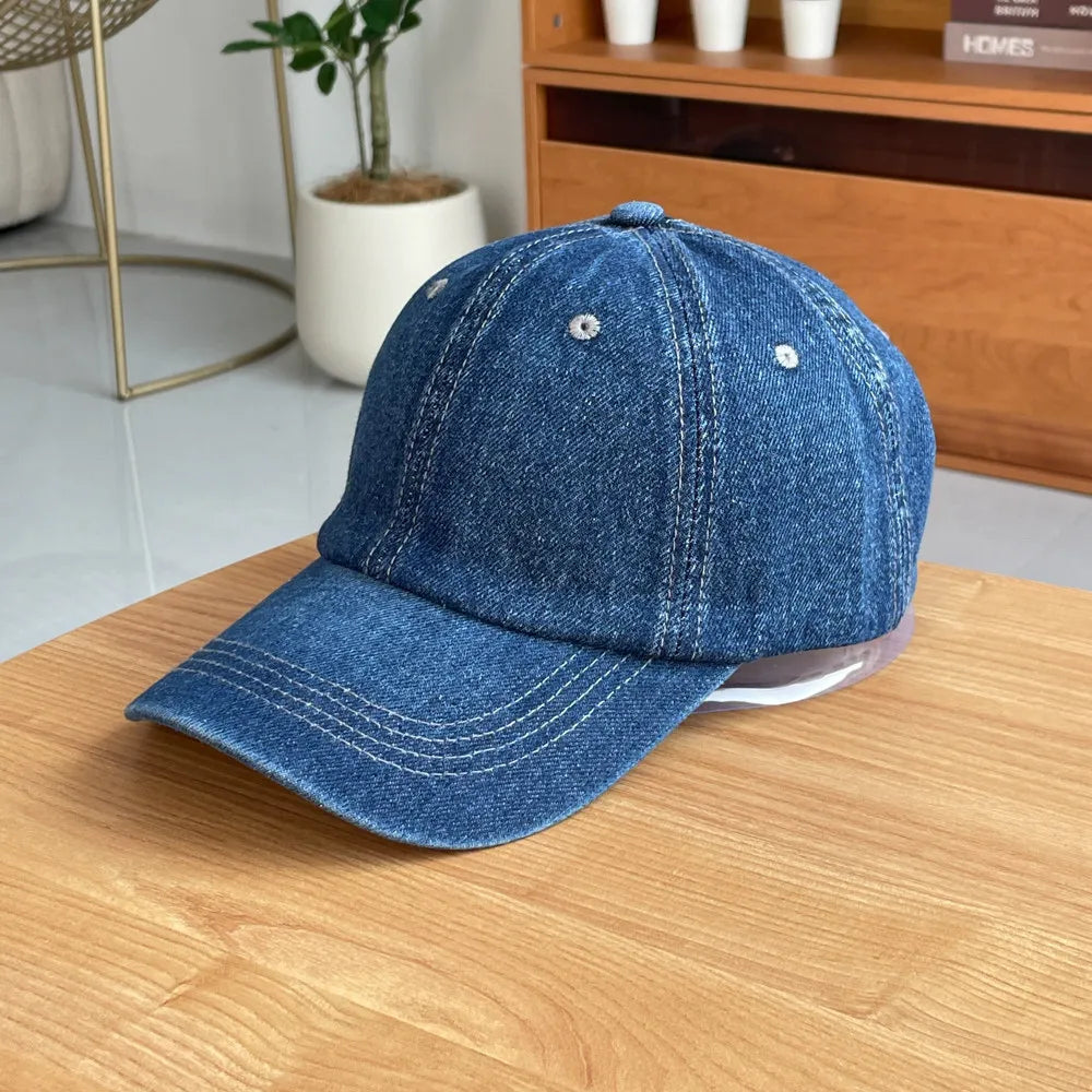 Vintage Washed Denim Baseball Cap - Men's Sports Sun Hat