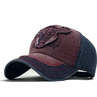 Summer New Pure Cotton Distressed Washed Baseball Cap Highway Embroidered Duckbill Cap Sunshade Hat