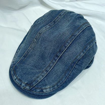 High-Quality Dream Purple Washed Denim Berets