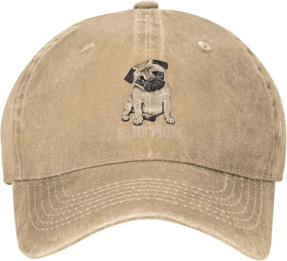 Pug Mom Dog Womens Denim Baseball Cap Mom