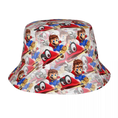 Street Princess Peach Lovely Bucket Hat Girl Outdoor Sports M-Mariod Fisherman Cap