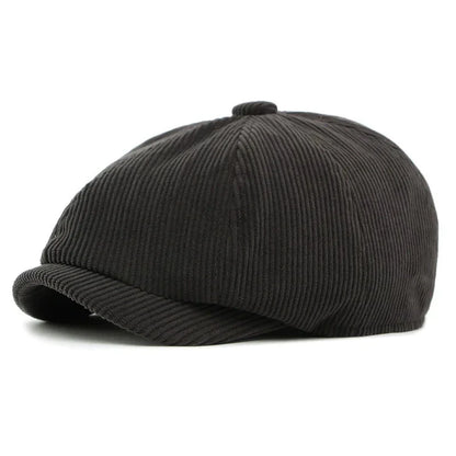 Winter Polyester Print Warm Newsboy Caps Men Flat