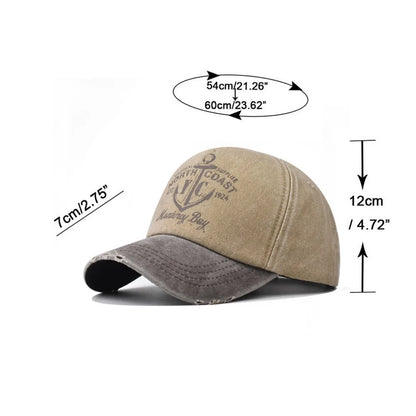 Retro Washed Letter Print Cap Outdoor Sports Baseball Cap
