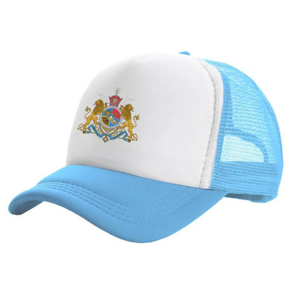 Men Iran Imperial Flag Hat Baseball Cap Cool Summer Unisex Mesh Net Caps