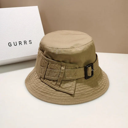 Designer Brand Fashion Women Belt Buckle Bucket Hat