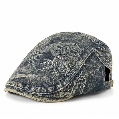 2026 Women's Distressed Denim Newsboy Cap