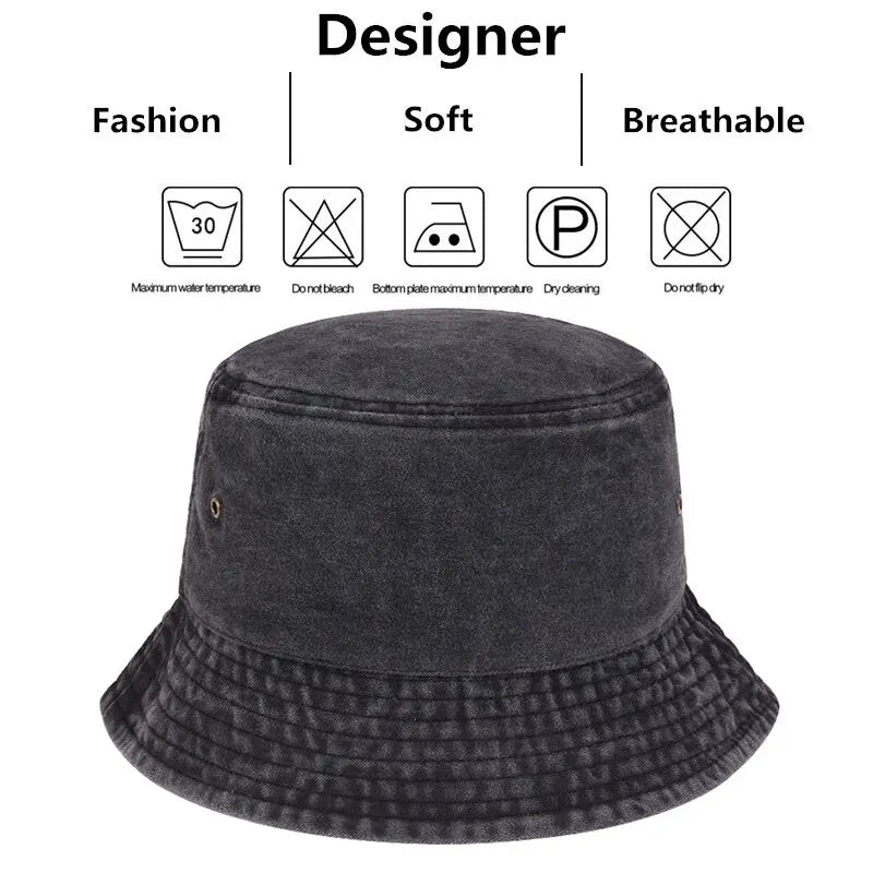 Unisex Solid Color Personality Bucket Hats Fishermen Caps Outdoor