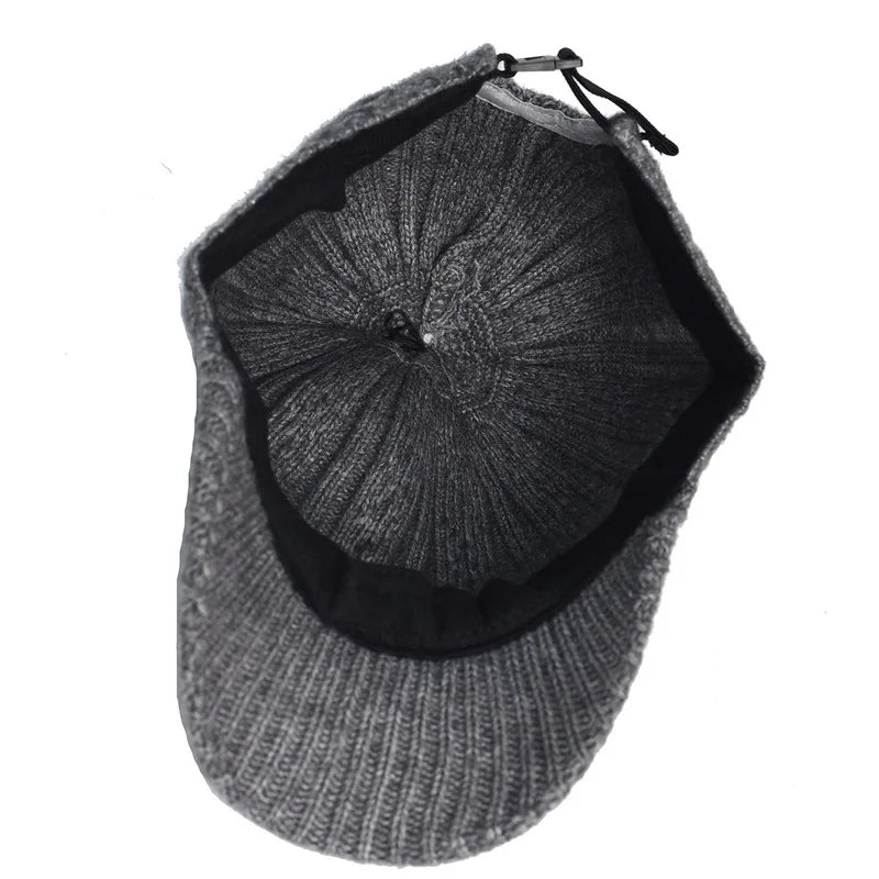 Autumn and Winter Knitted Wool Baseball Cap Korean Style Warm Solid Color Plain Duckbill Cap Versatile Fashionable