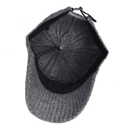 Autumn and Winter Knitted Wool Baseball Cap Korean Style Warm Solid Color Plain Duckbill Cap Versatile Fashionable