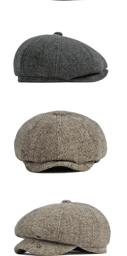 Men Berets Autumn Winter Cap Hat Thick Warm Men Beret Cap Male Vintage