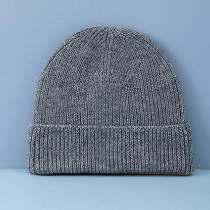 Women’s Cuffed Ribbed Knit Beanie Hat, Speckled Glitter Decorative Winter Hat