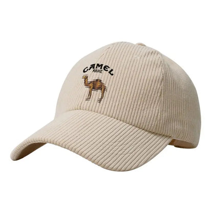 Camel Mirage Print Baseball Cap Soft Cozy Corduroy Hat Daily Casual