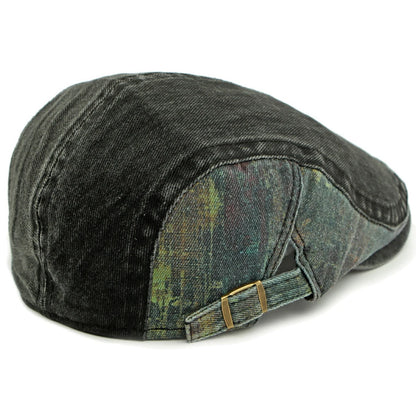 Retro Patchwork Artist Painter Beret Hat Male Female Ivy Flat Beret Cap
