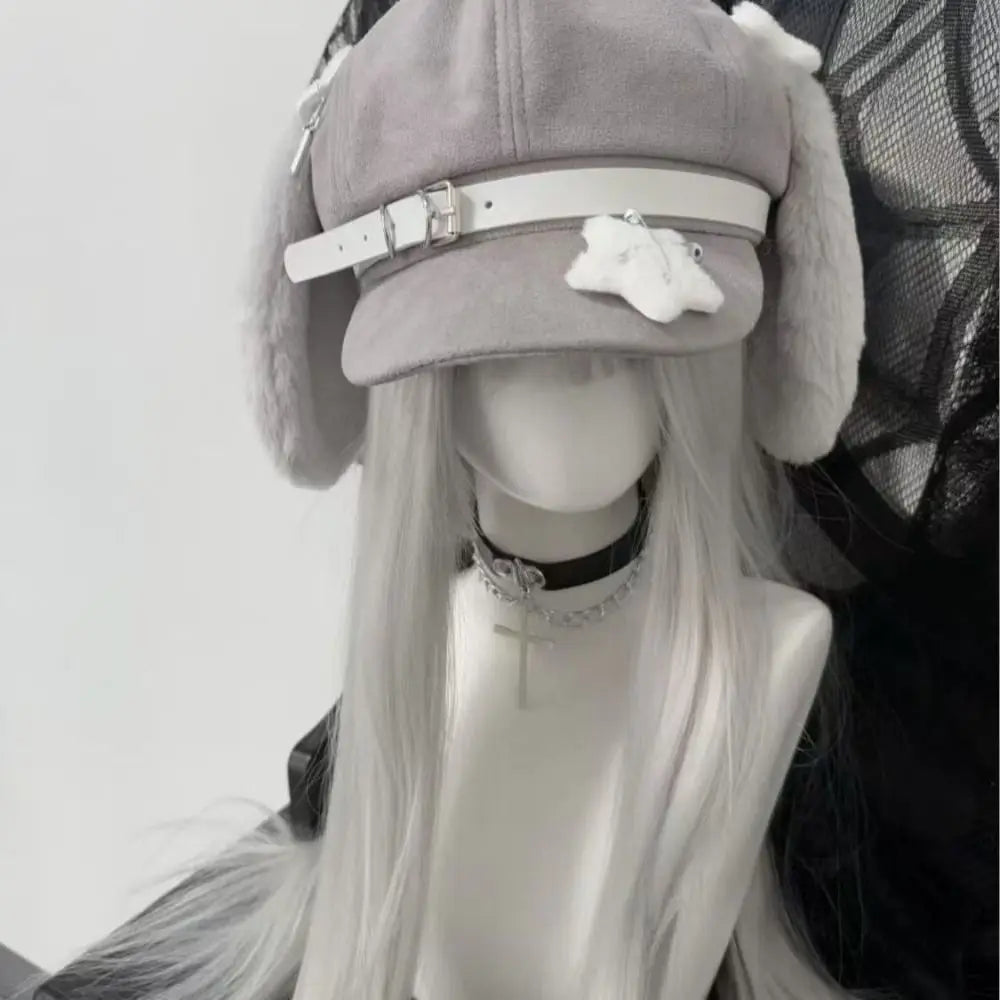 Japanese Style Sweet Style Women's Berets Dog Eared Winter