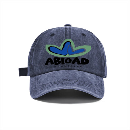Vintage Washed Baseball Cap Unisex Distressed Abstract Graphic Embroidered Adjustable Hat
