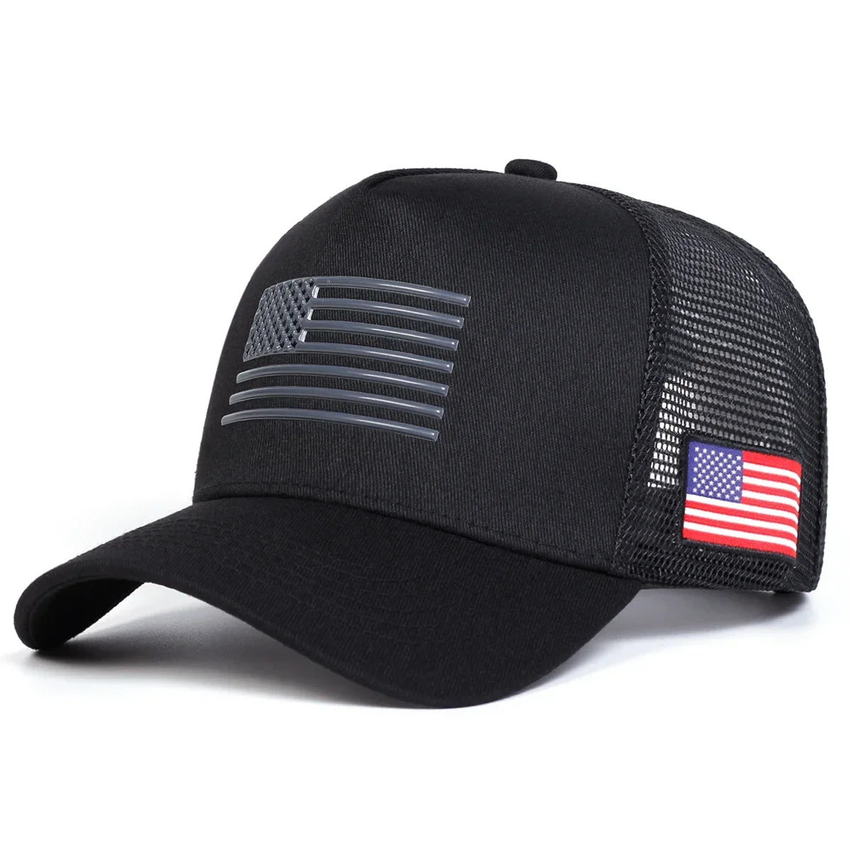 Unisex American Flag Embroidery Baseball Net Caps Outdoor Adjustable Casual Hats Sunscreen Hat Sports Cap
