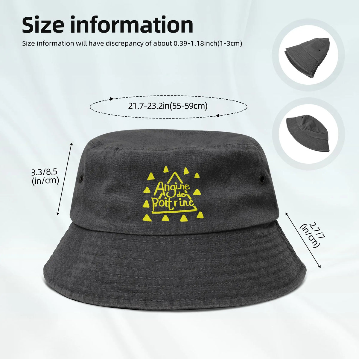 Men Women Distressed Denim Sun Hat  Bob Hat Fishing Cap Hiking