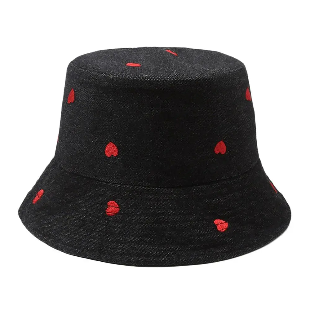 Summer Denim Bucket Hat UV Protection Wide Brim Sun Cap