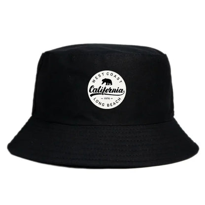 Summer 1976 California Long Beach Print Bucket Hat Woman Man