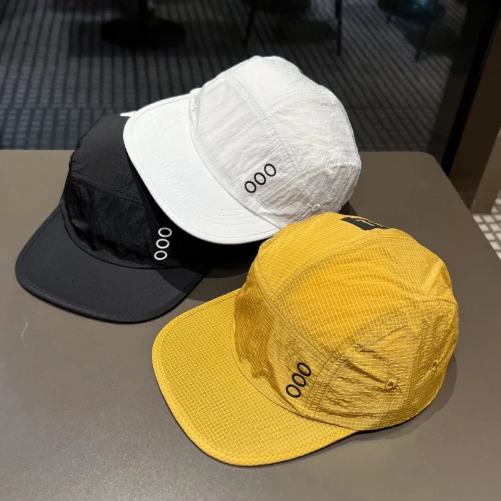 Korean 5‑Panel Letter Printed Baseball Cap
