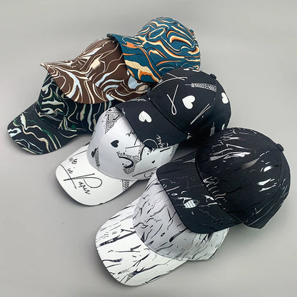 New Streetwear Kpop Striped Love Men Women Baseball Hats