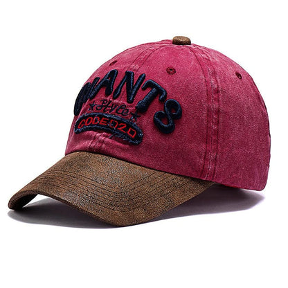 Unisex Washed Cotton Baseball Cap Giants Letter Embroidery Hat For Women And Men