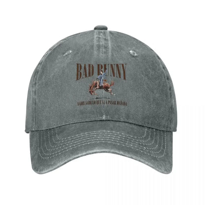 Tour Bad Bunny Nadie Sabe Baseball Caps Retro Distressed Washed Music Sun Cap