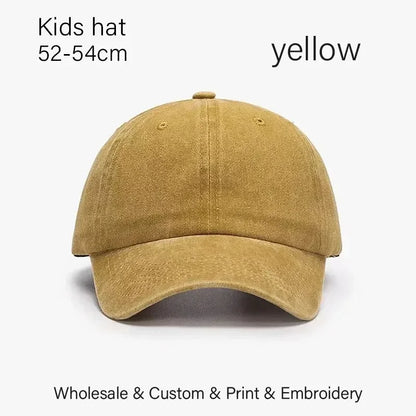 Kids Baseball Cap Retro DIY Design Letter Embroidery Hat