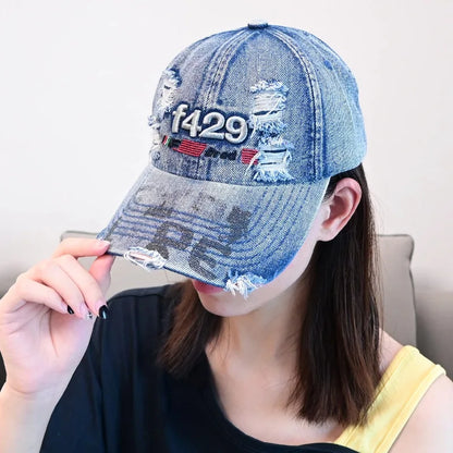 1pc Retro Ripped Baseball Hat for Men and Women